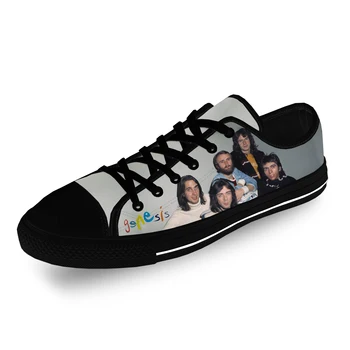 Ниски маратонки рок групата Дженезис Мъжки дамски тийнейджърката ежедневни обувки Парусиновые маратонки за бягане с 3D-принтом Дишаща лека обувки