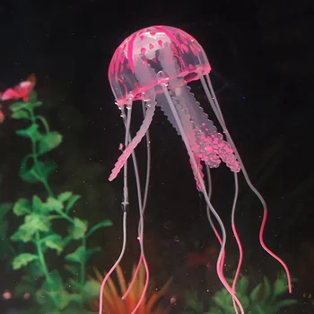 Новият изкуствен силикон с светящимся ефект, ярки медуза, украса за аквариум, мини-подводница, подводни украса
