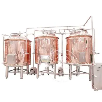 Обзавеждане за пивоварна от червена мед Обем 500 л Резервоари за крафтового бира Проект 