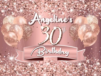Обичай 50-та Балон от Розово Злато с Блестящи фонами Високо качество на компютърни печат на рождения ден на фотографско студио Произход