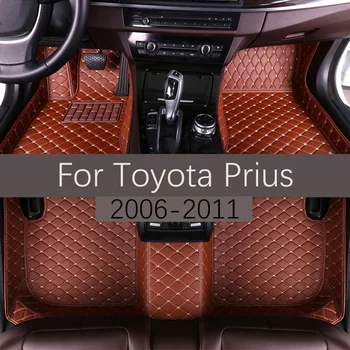 Обичай Кожени автомобилни стелки за Toyota Prius 2006 2007 2008 2009 2010 2011 Автомобилни килими, накладки за краката, Аксесоари
