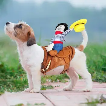 Облекло, костюм, рокля с формата на седлото, домашно куче с обков-панти, подходящи за носене, костюм в стил каубой-ихневмон за кучета, дрехи
