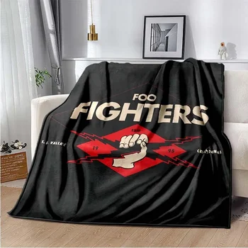 Одеяло С Логото на Foo Fighters, Лека Топло Изолация Разтегателен диван Офис Автомобилни Коленете Одеяла, Decke, couverture, stragulum