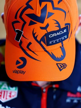 Официалната Висококачествена Червена Шапка На Red Bull Racing F1 Team 2023 Оранжево Лъв 2023 Макс Ферстаппена Formula One Sun Hat