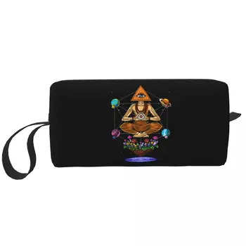 Пирамида на Буда с Кошмарен гъбички, косметичка за грим, косметичка за медитация, пътна чанта за тоалетни принадлежности, органайзер, чанта за съхранение, голяма