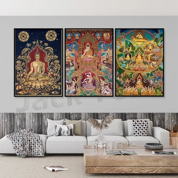 Плакат с Буда, Изкуството на будизма, боядисани стени за къщи, Изкуството на Индия, Будистки плакат, Стенно изкуство, Подарък за дома, Стенопис Буда, Декора на стените