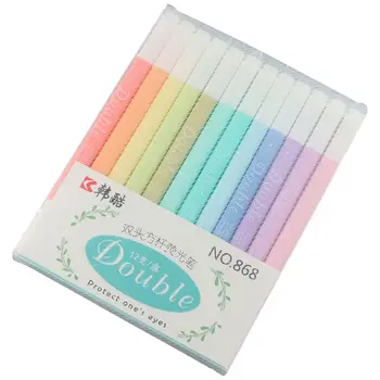 Пластмасови бързо съхнещи маркери за изучаване на 12 цвята, маркер естетична пастели за дома