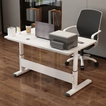 Повишаване и понижаване на компютър, бюро, домашно стъкло на офис масата, минималистичной съвременни мебели с чекмеджета HY