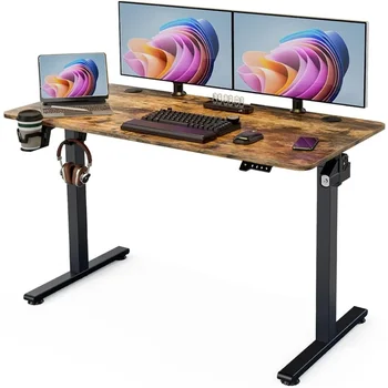 Постоянна маса - бюро с разделителна дъска 48 X 24 инча, поставка за сядане, бюро за домашния офис, безплатни игри на компютъра часа