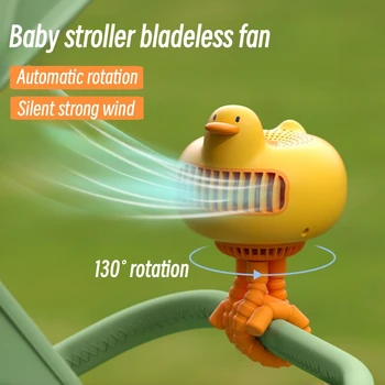 Прекрасен cartoony Преносим Сейф вентилатор за колички, заряжающийся чрез USB, Електрически вентилатор охлаждане на въздуха, домашен Универсален Преносим Настолен вентилатор без остриета