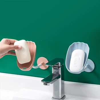 Препарат за съдове без перфорация за източване на сапун В банята, Самозалепваща поставка за сапун, Държач за съхранение на кухненски кърпи за съдове, което предотвратява задържането на вода