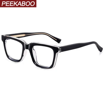 Прозрачни лещи Peekaboo tr90 очила с анти-синя светлина женски ацетатные ретро квадратни очила в рамки женски виолетово-розови женски подаръци