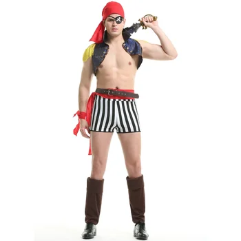 Секси костюм на пират за мъжки ролеви игри на Хелоуин