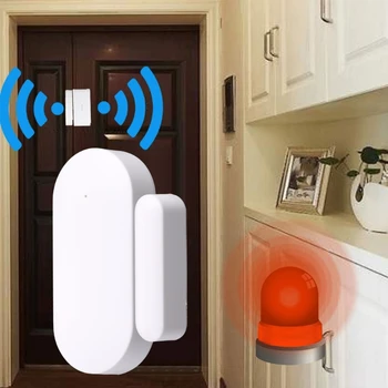 Сензор за врати и прозорци, безжичен 433 Mhz за алармена система Smart Home Store Villa с храненето от бял цвят