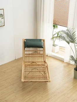 Скандинавски люлеещ се стол от ратан, индонезийски ахат, вязаное стол за почивка от настоящето ратан, стол за почивка, на дома на балкона, вътрешен двор за възрастни