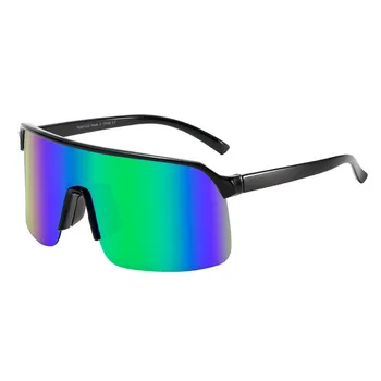 Слънчеви очила в голяма рамка за мъже, Многоцветни огледални женски слънчеви очила с защита от ултравиолетови лъчи, на Слънчеви очила за бягане, каране на ски, очила с козирка
