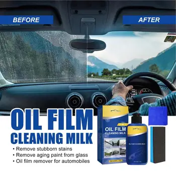 Средство за отстраняване на масла за автомобилни стъкла 120 мл Мощно средство за полиране на покритие на предното стъкло на превозното средство, много мощно средство за почистване на автомобилни стъкла, течни Почистващи препарати