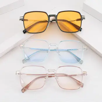 Стари Квадратни Слънчеви Очила С Голям Размер В Ретро-Прозрачни Рамки Слънчеви Очила С Защита От Uv Дамски Слънчеви Очила Тенденция Нюанси