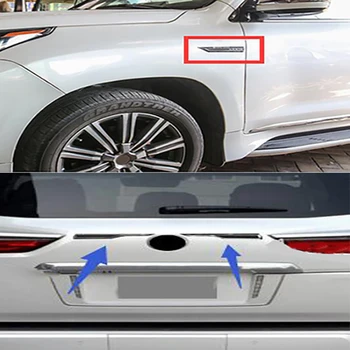 Стикер странично крило на колата ABS Лого на задния багажника, емблемата на Sport Декор За Lexus LX570 2016-2020, Аксесоари, черен, сребрист цвят