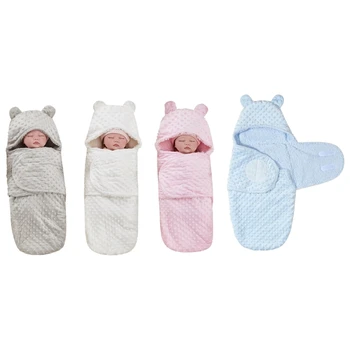 Стилно и практично бебешко одеяло Двупластова наметало от овче руно за сън на новородените Лека чанта за студено време на годината