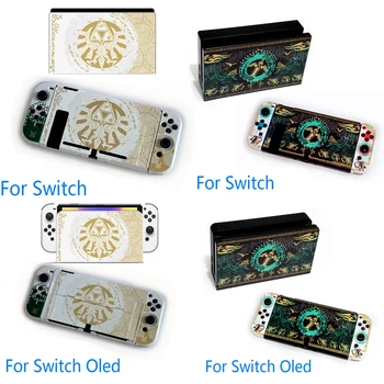 Твърд Кристален Калъф и Зарядно устройство за Телевизора Поставка За Зарядното Устройство Защитен Калъф за Игрова Конзола Nintendo Switch Oled NS Joy-Con Cover Protector Skin
