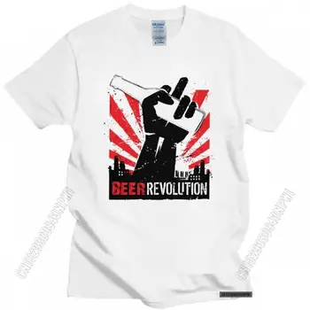 Тениска Cool Beer Revolution, мъжка тениска от мека тъкан за употреба на алкохол, Униформи с принтом тениска от 100% памук, Летни градски тениски