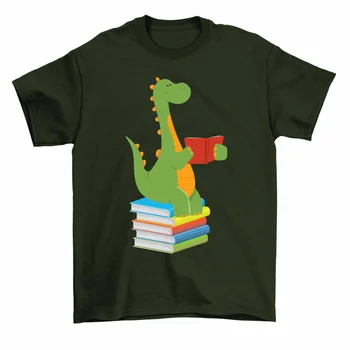 Тениска с Динозавром За Четене Дино Любовник