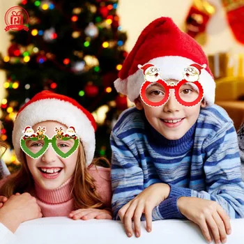 Украсата на Коледното парти-изненада Дядо Коледа Коледна Елха Маска Очила Украса Празнична атмосфера Украса на Подарък