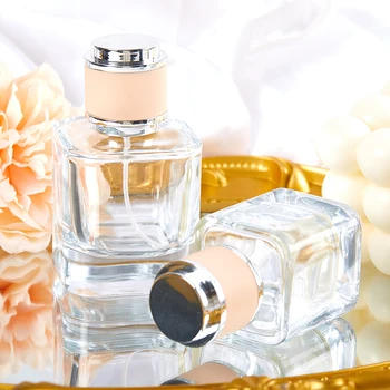 Флакон за еднократна употреба обем 30 мл / 50 мл, Козметичен спрей-флакон с малък капацитет, Правоъгълен Стъклен Флакон за презареждане на парфюми Perfumes Para Mujer