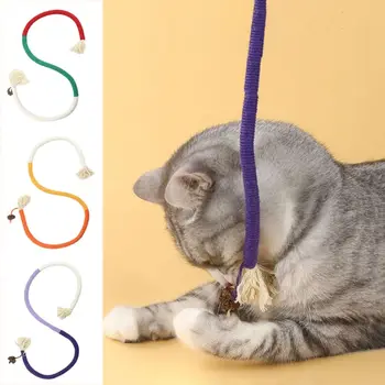 Хапка-устойчив памук въже котка scratcher Въже износоустойчива интерактивен домашен любимец закачка пръчка ред въже цветни памучни въжета