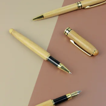 Химикалка химикалка Комплект химикалки с ресурс от истинско орехово дърво за водене на дневник за Канцеларски материали, екологично чисти продукти
