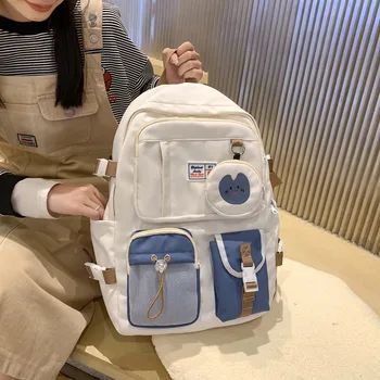 Хубава жена найлонов училище раница за пътуване, студентски училищна чанта, женски раница за момичета с голям капацитет, чанта за лаптоп от чантата