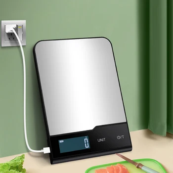 Цифрови Везни Кухня 5 кг /10 кг./15 кг С Панел от неръждаема Стомана, Зареждащи Електронни Хранителни Везни за Готвене и печене с LCD дисплей