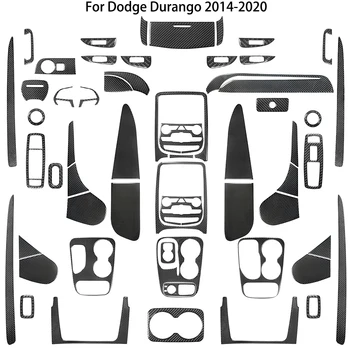 Черна Стикер за защита на вътрешността на колата е от въглеродни влакна за Dodge Durango 2014 2015 2016 2017 2018 2019 2020 Аксесоари за подреждане