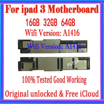 Чист iCloud Оригинал За iPad 3 дънната Платка A1430 A1403 WIFI 3G Версия на дънната Платка A1416 Wifi Версия С Разблокированной Система IOS