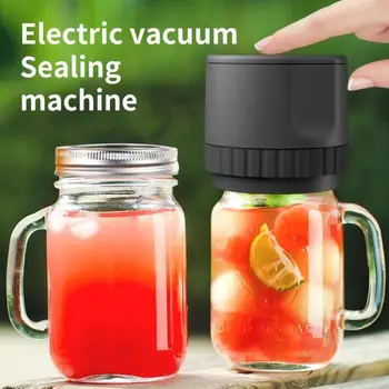 Шапки, широки горлышки и обикновени стъклени буркани За съхранение на храна в комплект с автоматична машина за запечатване на консерви, съвместим с вакуум упаковщиком - черен