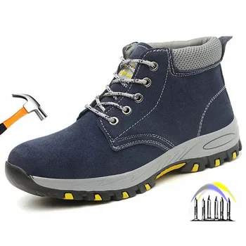 зимни работни обувки с висок берцем, есенна защитни обувки, нескользящая защитни обувки за мъже, защитни работни обувки със защита от пробиване