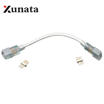 прав ъгъл 4pin конектор RGB с кабел, един или два слота за led лента 110V 220V 10 MM / 12 MM PCB RGB