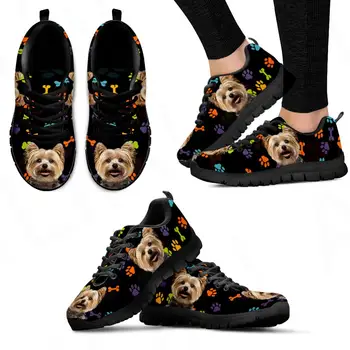 חמוד Westie דפוס כלב Paw הדפסת קל משקל חיצוני נעלי שחור פלטפורמת נעלי קיץ לנשימה סניקרס Zapatos