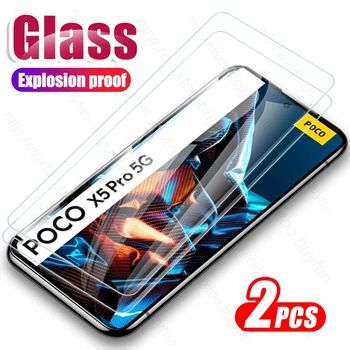 2 ЕЛЕМЕНТА Защитно Стъкло За Poco X 5 X5 Pro Poko Little X5pro 5G 22101320G 6,67 