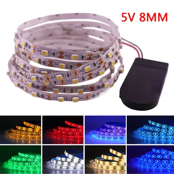 5V LED Strip Light Захранва от батерии SMD 2835 3528 Лампа за Подсветка на телевизора 60LEDs/m 0.5 m 1m 2m Гъвкава Led Лента Ribbon Cabinet Светлини