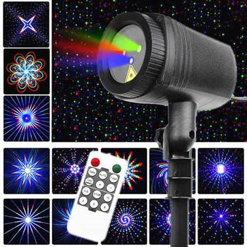 Led външни лазерни проектори Starry Stars, RGB лазерен лъч с дистанционно управление, водоустойчива IP65 за украса на Коледната елха