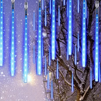 Thrisdar 50 см 288 LED Коледно Метеоритен Дъжд Светлини Пада Капка Дъжд ледени Висулки Струнни Светлини за Празнични Партита Домашен Открит вътрешен Двор