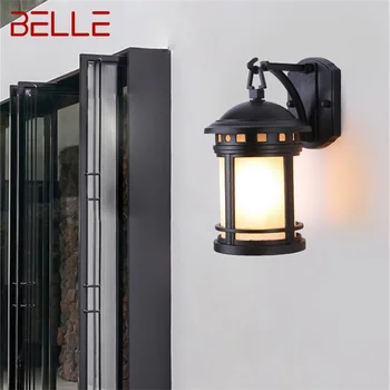 · BELLE Outdoor Ретро стенен лампа в Класически стенни Светлина Водоустойчива IP65 led за дома на верандата на вилата