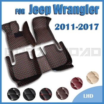 Автомобилни постелки за Jeep Wrangler (ЧЕТЫРЕХДВЕРНЫЙ) 2011 2012 2013 2014 2015 2016 2017 Потребителски автоматично накладки за краката автомобили