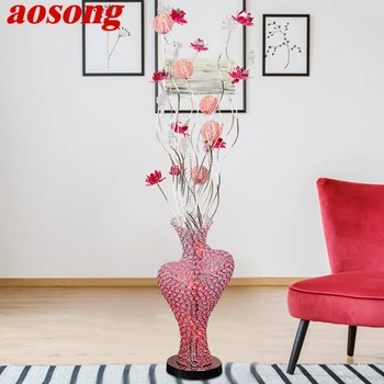 Модерен лампиона AOSONG, модни художествена хол, спалня, сватба, алуминиева тел, led декоративна лампа за състоянието на