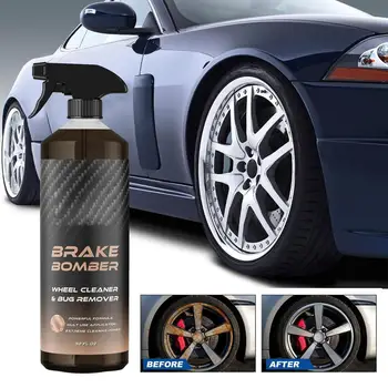Препарат за почистване на автомобилни джанти и гуми, спрей за премахване на ръжда стоманена прах, препарат за почистване на джантите от ръжда, Мощно средство за миене на джанти и гуми за детайли на автомобила