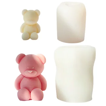 Форма за хубава мечка, форма за мечи смола, форми за производство на свещи, форми за ароматни свещи, сапуни, ръчно изработени, Восъчна свещ, художествен занаят от полимерна глина